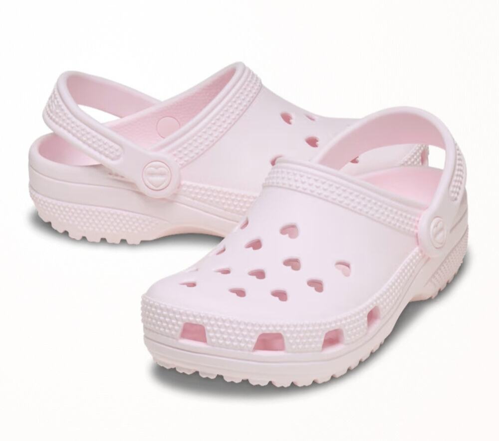 Crocs Classic Hearts Bubble Ice Cutout Clogs Sz J1